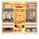 Ver imagem 4 de Guarda-Roupa Casal 6 Portas com Pés com LED Imperatriz Reflecta 100% MDF Yescasa Off White