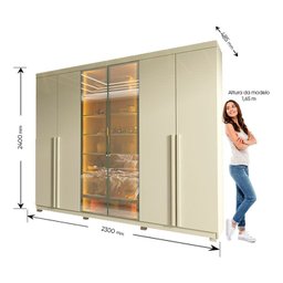 Guarda-roupa Casal 6 Portas com Pés com Led Imperatriz Reflecta 100% Mdf - 4