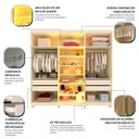 Ver imagem 7 de Guarda-Roupa Casal 6 Portas com Pés com LED Imperatriz Reflecta 100% MDF Yescasa Off White