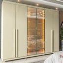 Ver imagem 1 de Guarda-Roupa Casal 6 Portas com Pés com LED Imperatriz Reflecta 100% MDF Yescasa Off White