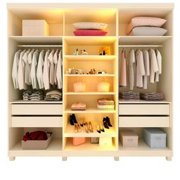 Guarda-roupa Casal 6 Portas com Pés com Led Imperatriz Reflecta 100% Mdf - 2