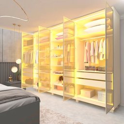 Guarda-roupa Casal 6 Portas, com 6 Portas Reflecta com Pés com Led Imperatriz 100% Mdf - 7