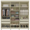 Ver imagem 5 de Guarda-Roupa Casal 6 Portas, com 6 Portas Reflecta com Pés com LED Imperatriz 100% MDF Yescasa Off White