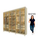 Ver imagem 7 de Guarda-Roupa Casal 6 Portas, com 6 Portas Reflecta com Pés com LED Imperatriz 100% MDF Yescasa Off White