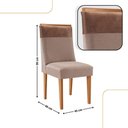 Ver imagem 3 de Mesa de Jantar Eloise 90cm Tampo Mdf Laminado 4 Cadeiras Moderna Linho Capuccino Tork Naturale