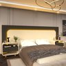 Cabeceira Box Casal com 2 Mesas de Cabeceira com Led Innova 100% Mdf - 1