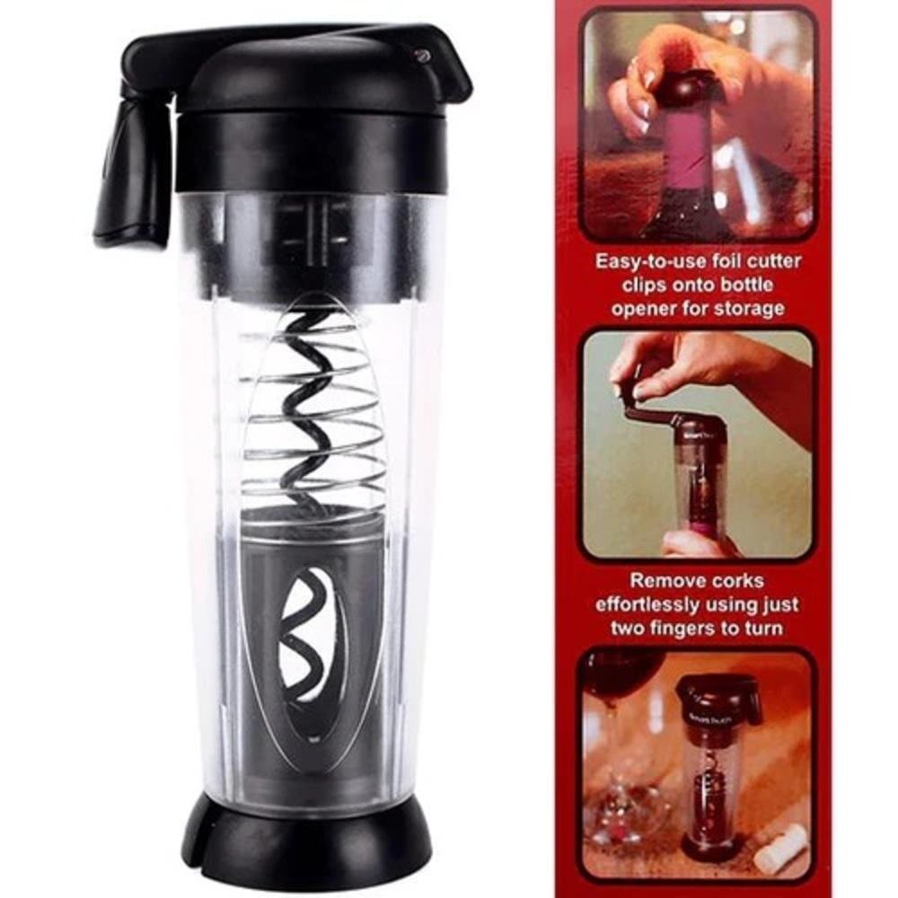 ABRIDOR AUTOMATICO DE VINHO GARRAFA SACA ROLHAS COM CORTA LACRE MANUAL - 4