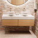 Ver mais imagens de Cuba de Apoio para Banheiro/lavabo Cerâmica Redonda 32 Cm Manplex