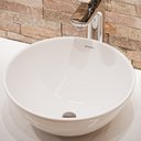 Ver imagem 5 de Cuba de Apoio para Banheiro/lavabo Cerâmica Redonda 32 Cm Manplex