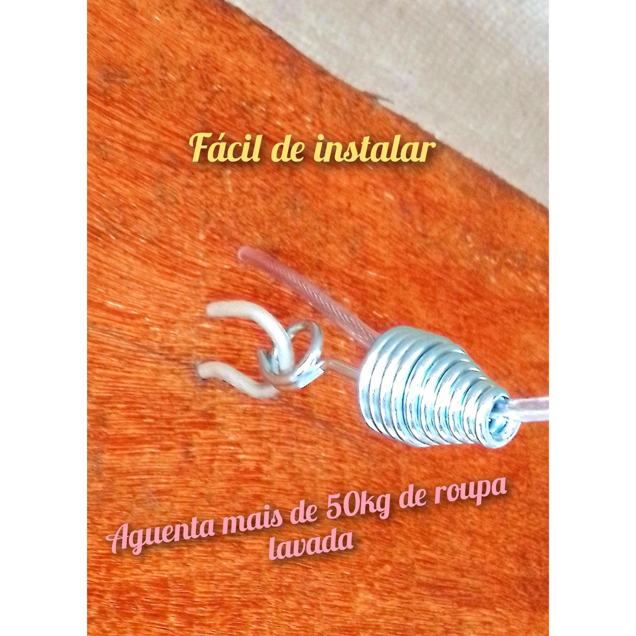 Kit Varal 10 Mts Cabo de Aço Revestido de Nylon 3.30 Mm - 3