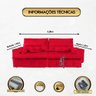 Sofá Fusion 3.00m Elétrico com Usb e Vibro Massagem - Vermelho - 3