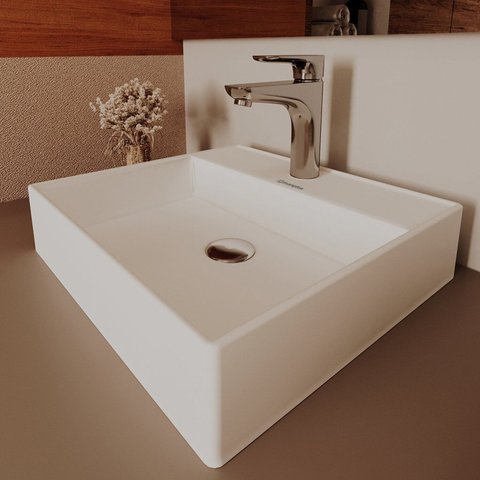 Cuba de Apoio para Banheiro/lavabo Cerâmica Quadrada 34 Cm Manplex