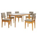 Ver imagem 3 de Conjunto Sala de Jantar Siera 6 Lugares Retangular Madeira Maciça Miami Natural/Cerejeira/Camurça
