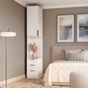 Ver imagem 1 de Mesa de Cabeceira Modulada 1 Porta 3 Gavetas 100% MDF Clean Altezza