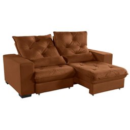 Sofá Retrátil e Reclinável 1,80m Molas Ensacadas Suede Isis Castor Sofá Casa - 2