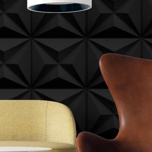 20 Placas Pvc 3d Revestimento de Parede Decorativa Estrelar Alto Relevo Preto Quarto Sala Cozinha 25
