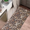 Ver imagem 3 de Passadeira Tapete Emborrachada em PVC Cozinha 1 m X 45 cm - Antiderrapante Pedrinhas