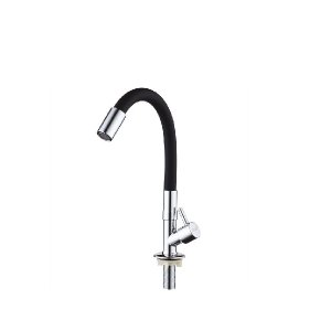 TORNEIRA FLEXÍVEL DE METAL MESA COZINHA COR PRETA