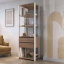 Ver imagem 2 de Closet Modulado 60x45x183cm com 5 Prateleiras e 2 Gavetas ProDecor em MDP Montana e Branco