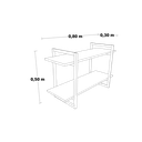Ver imagem 3 de Nicho Livreiro Industrial Aço 80cm Multiuso Marrom Nogal/Preto