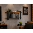 Ver imagem 1 de Nicho Livreiro Industrial Aço 80cm Multiuso Marrom Nogal/Preto