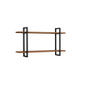 Ver imagem 2 de Nicho Livreiro Industrial Aço 80cm Multiuso Marrom Nogal/Preto