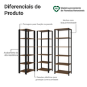Ver imagem 6 de Armário Estante Multiuso Organizador Despensa de Canto 15 Prateleiras 177cm Rustic/Preto Madesa