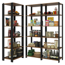 Ver imagem 3 de Armário Estante Multiuso Organizador Despensa de Canto 15 Prateleiras 177cm Rustic/Preto Madesa