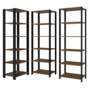 Ver imagem 7 de Armário Estante Multiuso Organizador Despensa de Canto 15 Prateleiras 177cm Rustic/Preto Madesa