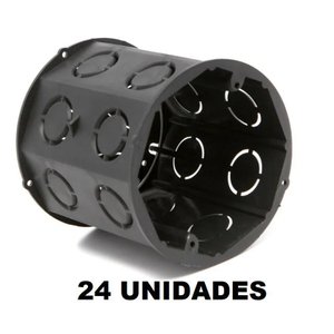 Caixa de Luz Octogonal Laje Fundo Móvel Duplo Kit 24 Un.