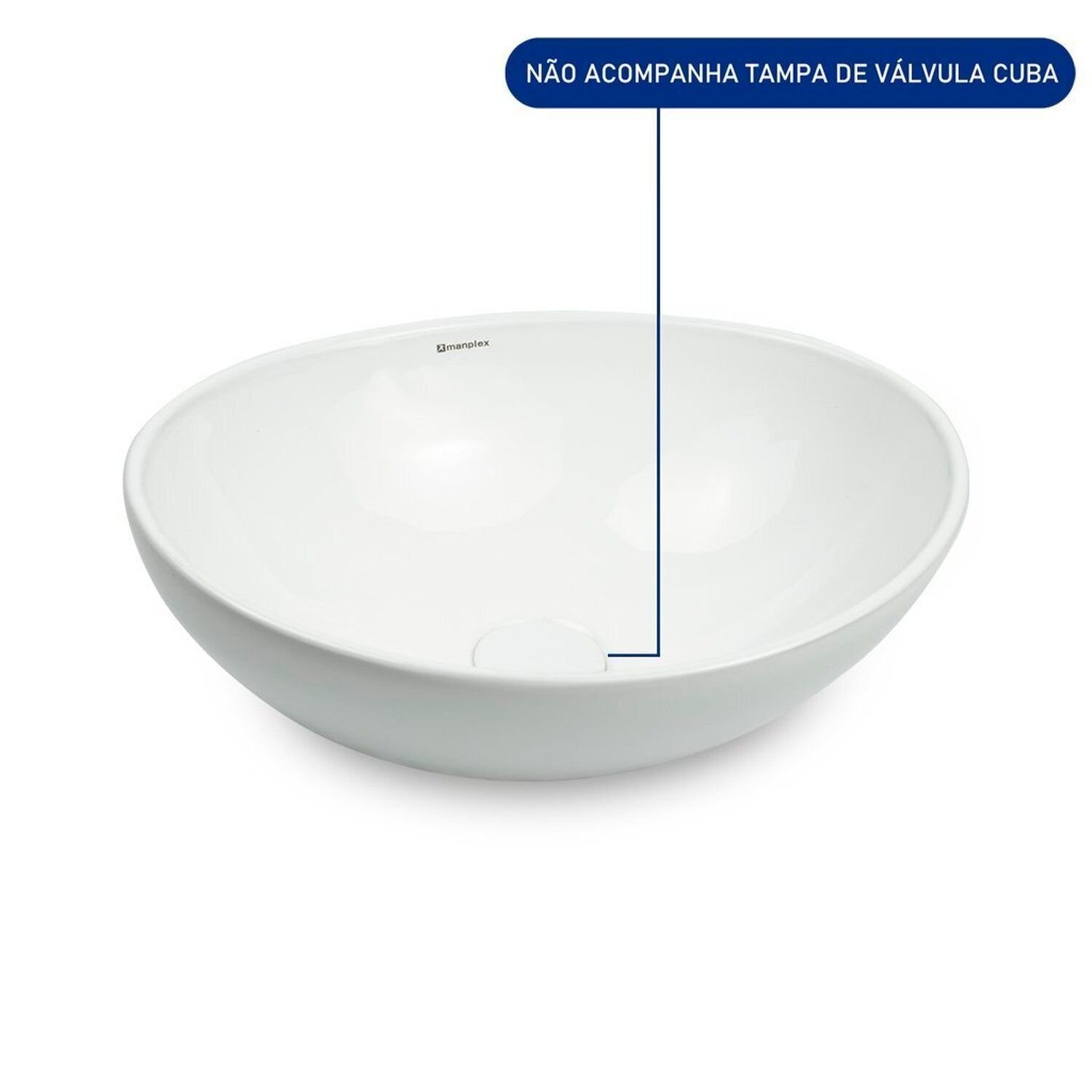 Cuba de Apoio para Banheiro/lavabo Cerâmica Redonda 41 Cm Manplex - 5