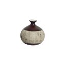 Ver imagem 1 de Vaso Pequeno Decorativo de Cerâmica para Mesa Maia Marrom e Palha 14x15 cm