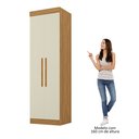 Ver imagem 7 de Guarda-Roupa Canto Reto 2 Portas Paris Off White/Cinamomo