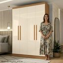 Ver imagem 5 de Guarda Roupa Paris 4P Cinamomo/Off MDP