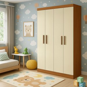 Guarda-roupa Canto Reto 4 Portas Paris