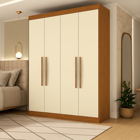 Guarda-roupa Canto Reto 4 Portas Paris