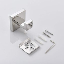Kit Acessórios para Banheiro Aço Inox Acabamento Quadrado Cromado 4 Peças - 3