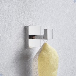 Kit Acessórios para Banheiro Aço Inox Acabamento Quadrado Cromado 4 Peças - 6