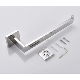 Kit Acessórios para Banheiro Aço Inox Acabamento Quadrado Cromado 4 Peças - 2