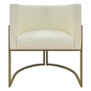 Ver imagem 5 de Poltrona Decorativa Recepção Luna Corino Base de Ferro Champagne