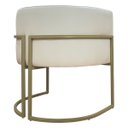 Ver imagem 7 de Poltrona Decorativa Recepção Luna Corino Base de Ferro Champagne