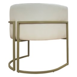 Poltrona Decorativa Recepção Luna Corino Base de Ferro Champagne - 7