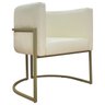 Poltrona Decorativa Recepção Luna Corino Base de Ferro Champagne - 1