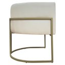 Ver imagem 6 de Poltrona Decorativa Recepção Luna Corino Base de Ferro Champagne