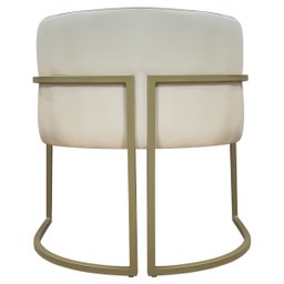 Poltrona Decorativa Recepção Luna Corino Base de Ferro Champagne - 8