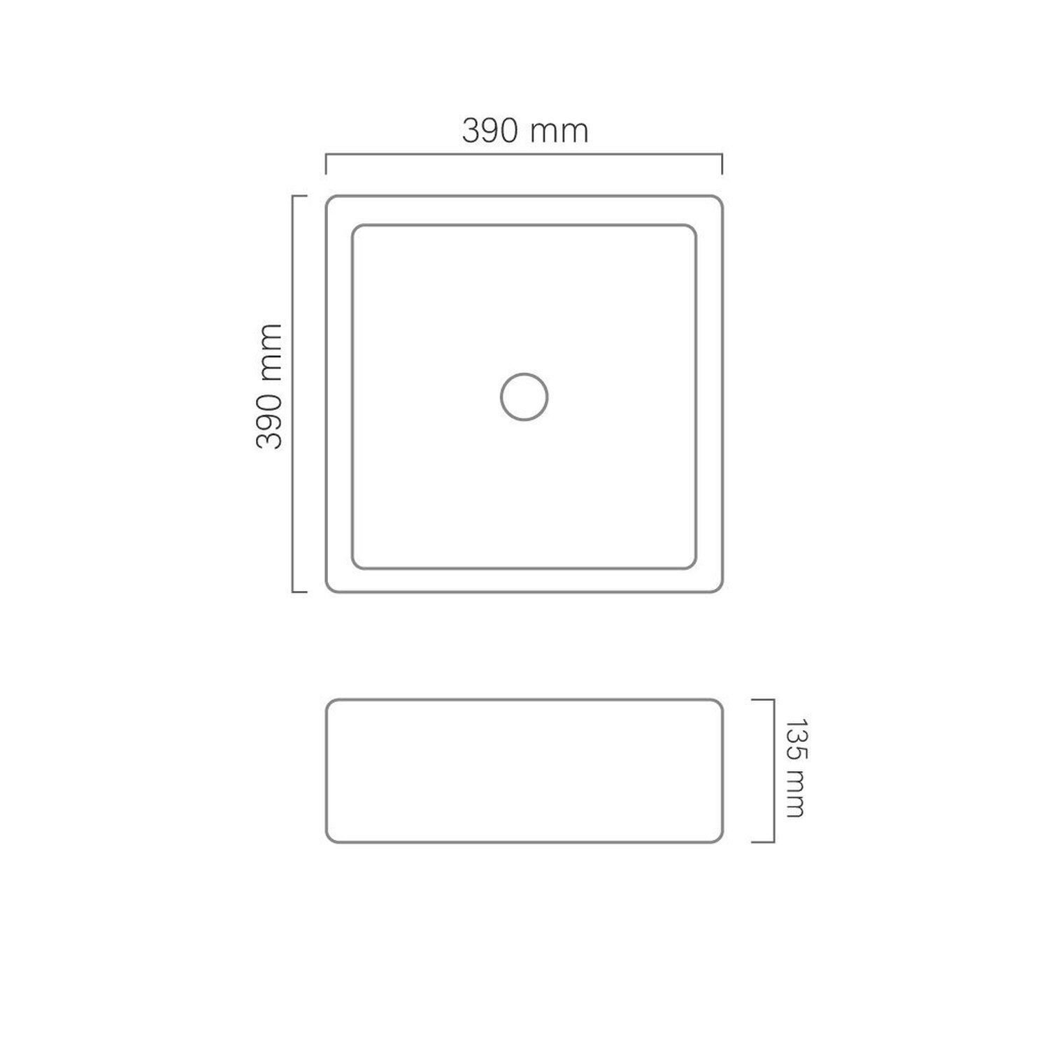 Cuba de Apoio para Banheiro/lavabo Cerâmica Quadrada 39 Cm Manplex - 3