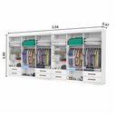 Ver imagem 5 de Closet Casal Duplo Lu 12 Portas 08 Gavetas com Espelhos Carioca Móveis