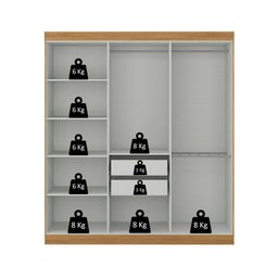 Guarda Roupa Casal Paris 6 Portas 2 Gavetas Paris Espresso Móveis - 6