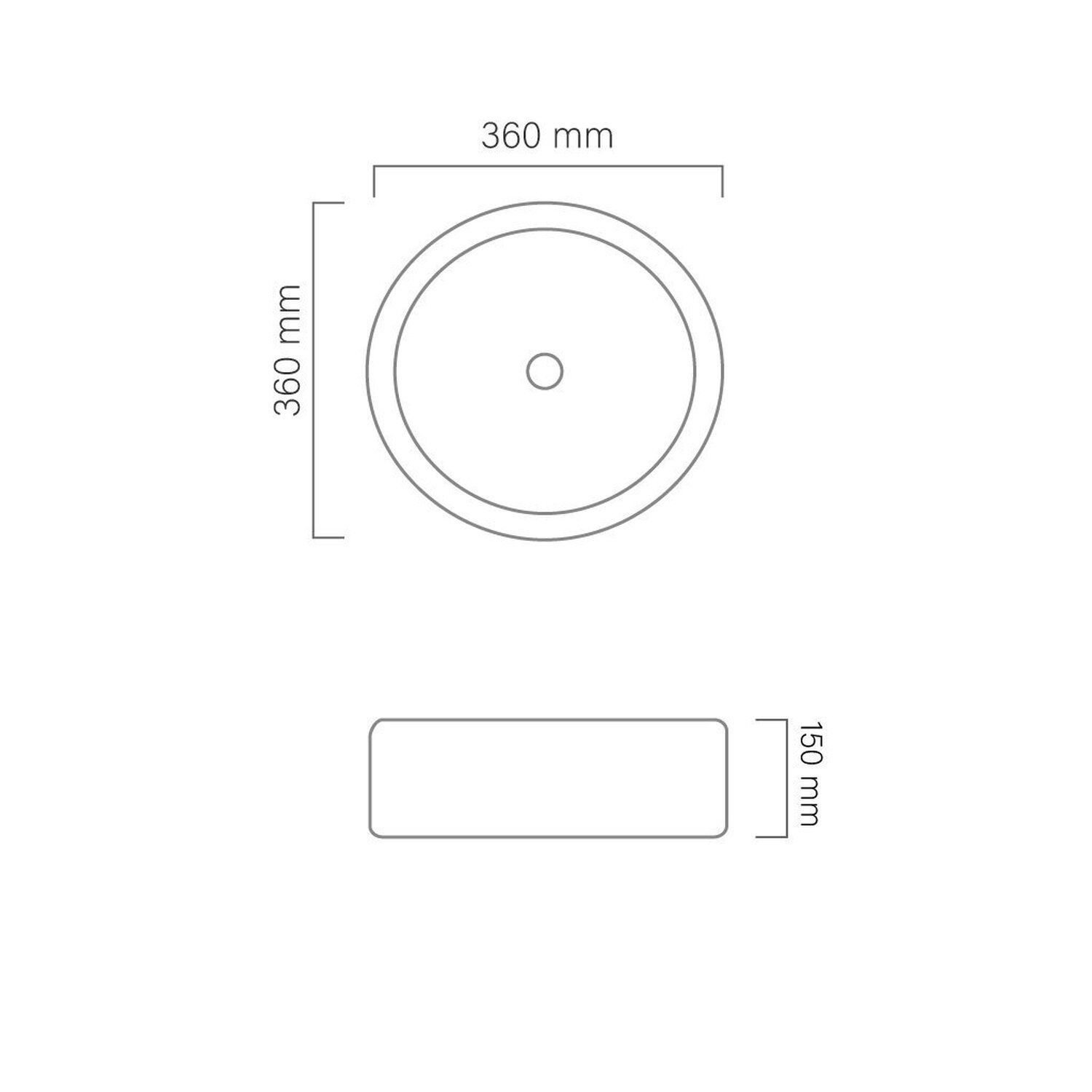 Cuba de Apoio para Banheiro/lavabo Cerâmica Redondo 36 Cm Manplex - 3