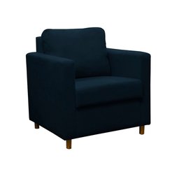 Poltrona Cadeira Lara Para Sala de Estar Escritório Consultório Suede Azul Marinho - Ninho Decor - 2